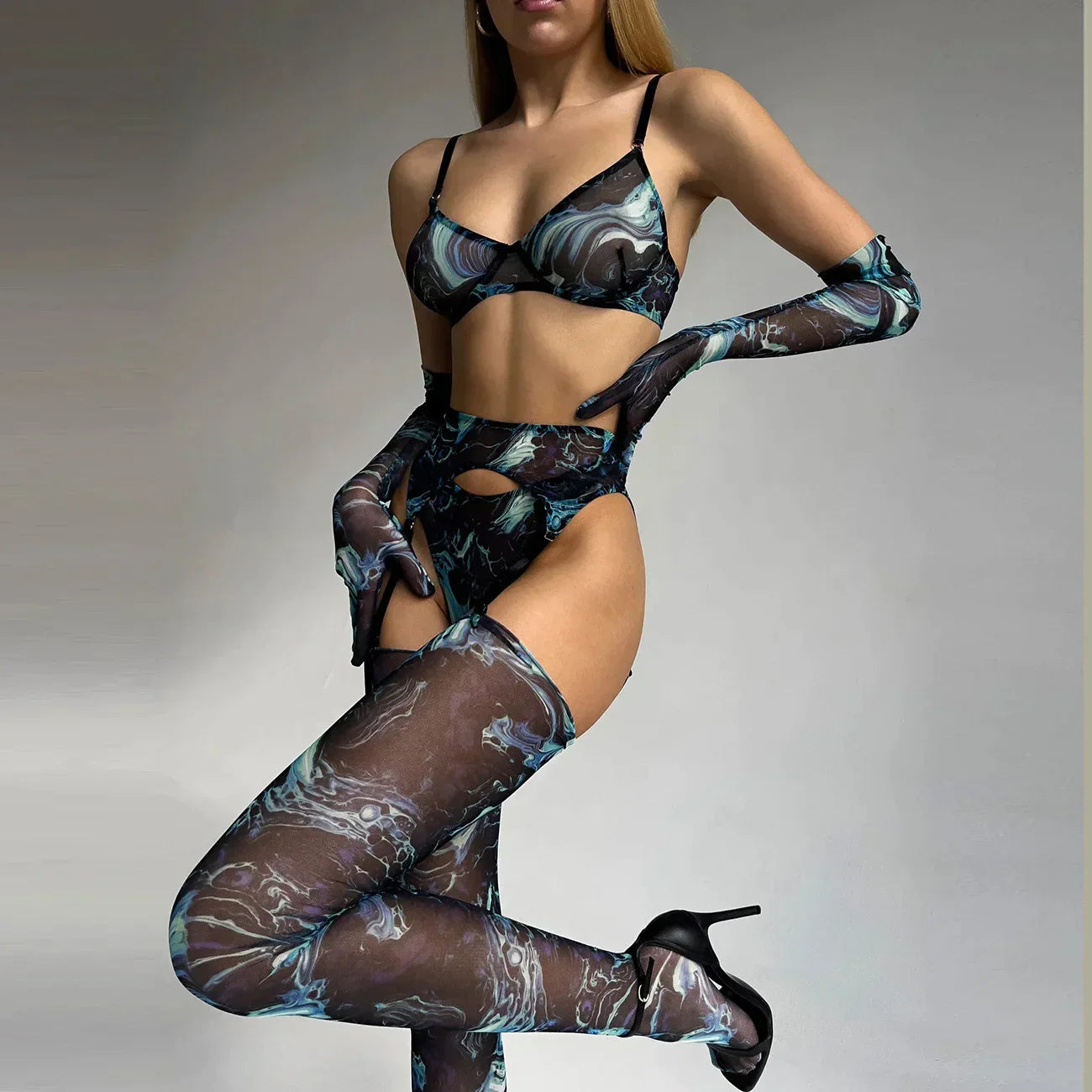 Serena | 5-piece Tie Dye Lingerie Set